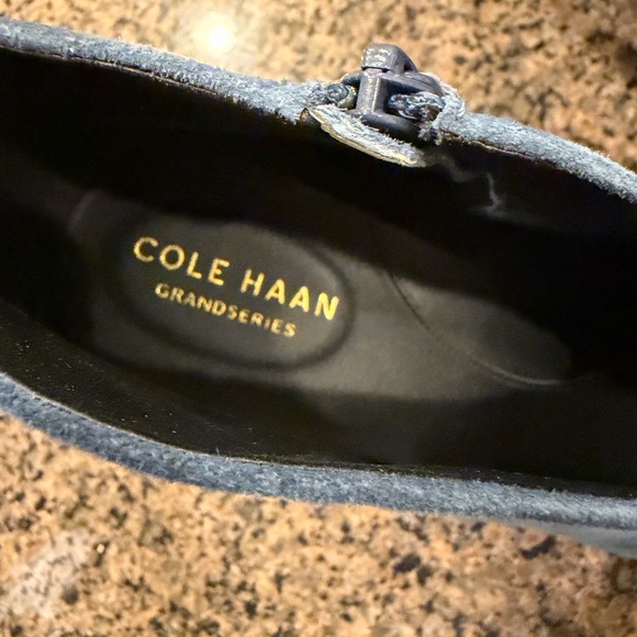 Cole Haan Chic Blue Suede Heeled Boots - Picture 8 of 8